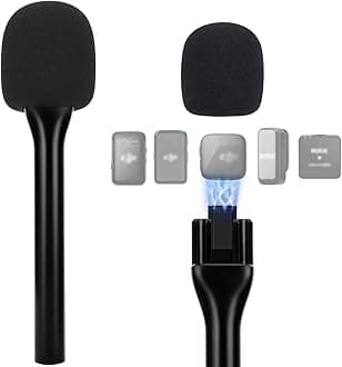 Wireless Mic Magnetic Holder for DJI Mic Mini, Portable Handheld Microphone Interview Stand with Pop Filter, Compatible with DJI Mic1/2, Rode Wireless Micro/GO 2/ME/Pro