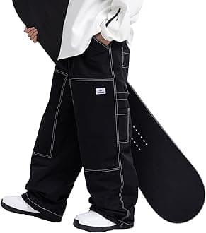 SNOWVERB Women Men Streetwear Snowboard Jeans Waterproof Ski Loose Fit Snowboard Insulated Windproof Baggy Snow Pants