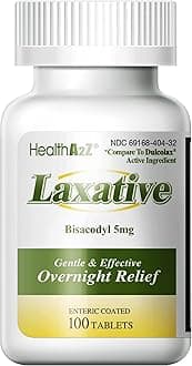 Laxative Bisacodyl 5mg | 100 Counts | Gentle and Fast Overnight Relief for Constipation