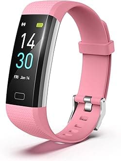 threesheepFitness Tracker for Men and Women,Fitness Watch Waterproof with Activity Tracker and Sleep Monitor,Smart Watch for Android and iOS Phones (Pinkcolor）