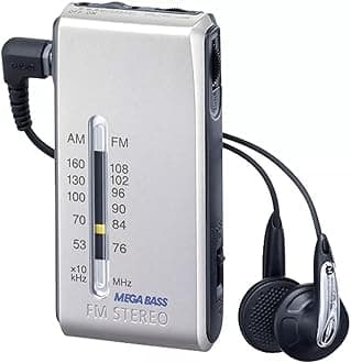Hoorae Silver Radio SRF-S84 FM/AM Super Compact Radio Analogue Tune + Earphones