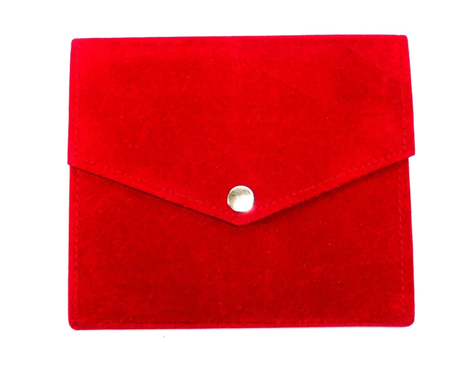 GirijaRed Velvet Studs Folding Pouch Earrings Pouch