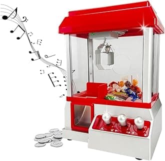 BARGAINS-GALORE Candy Grabber Machine - For Parties, Retro Fun Arcade Claw Crane Game Dispenser Grab Gadget Prize | For Treats, Chocolate, Sweets, Small | 24 Coins, Novelty Gift For Xmas Party