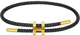 AIMADE Bracelets for Women Adjustable Charm Bracelet, 18k Gold-plated Buckle Design Titanium Steel Wire Rope Women's Gift Jewelry