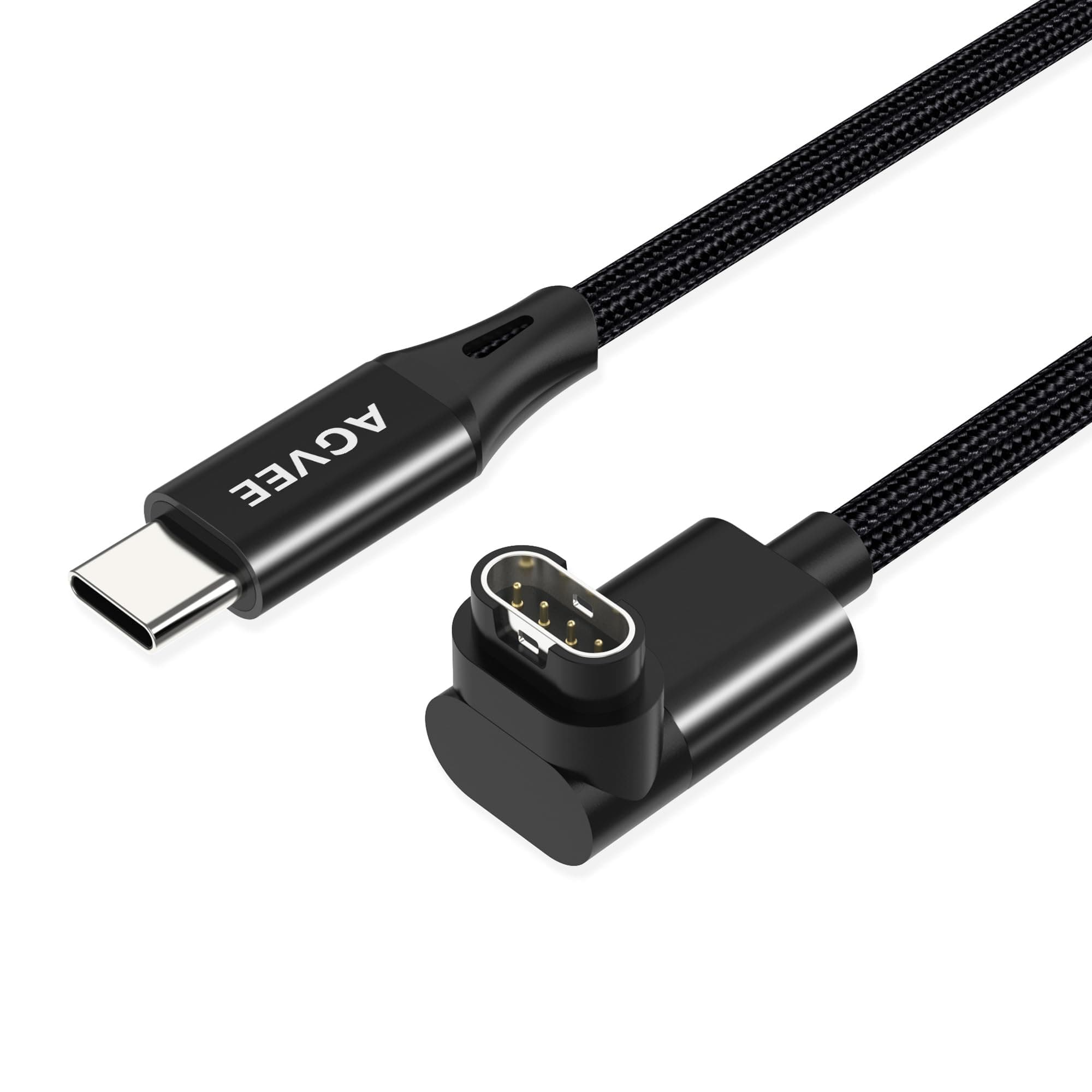 - 2 Pack 3.3ft Charger for Garmin Watch USB C, L-Shape Charging Cable for Fenix, Forerunner, Vivoactive, Instinct, Venu, Tactix, Approach, D2, Quatix Series, Right Angle Braided, Black