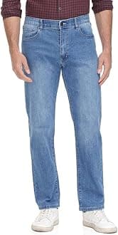 Soojun Men's Flex Waist Regular Fit Straight Leg Jeans