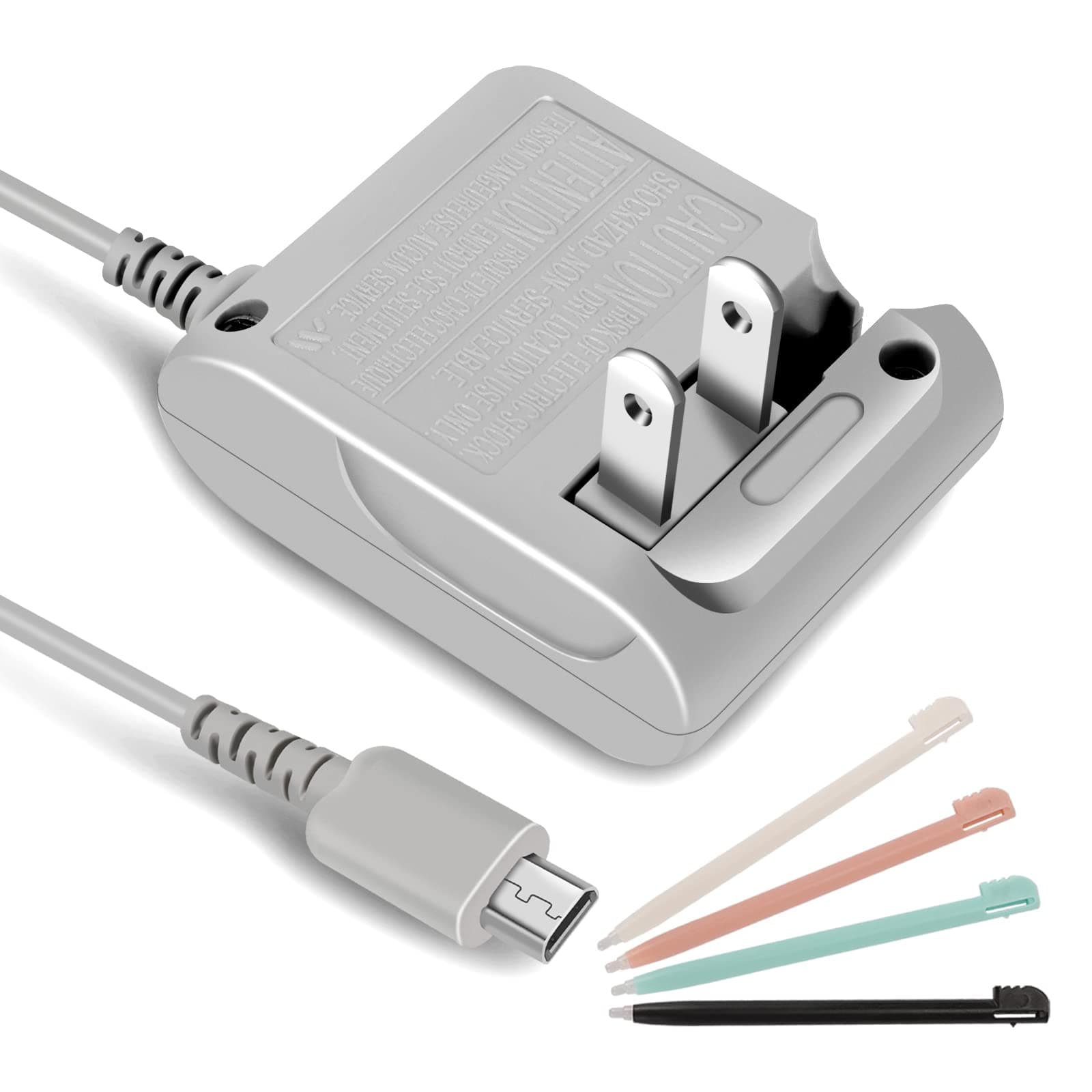 DS Lite Charger Kit Compatible with Nintendo DS Lite 100-240V Wall Plug Adapter with 4 Stylus Pen for Nintendo DS Lite