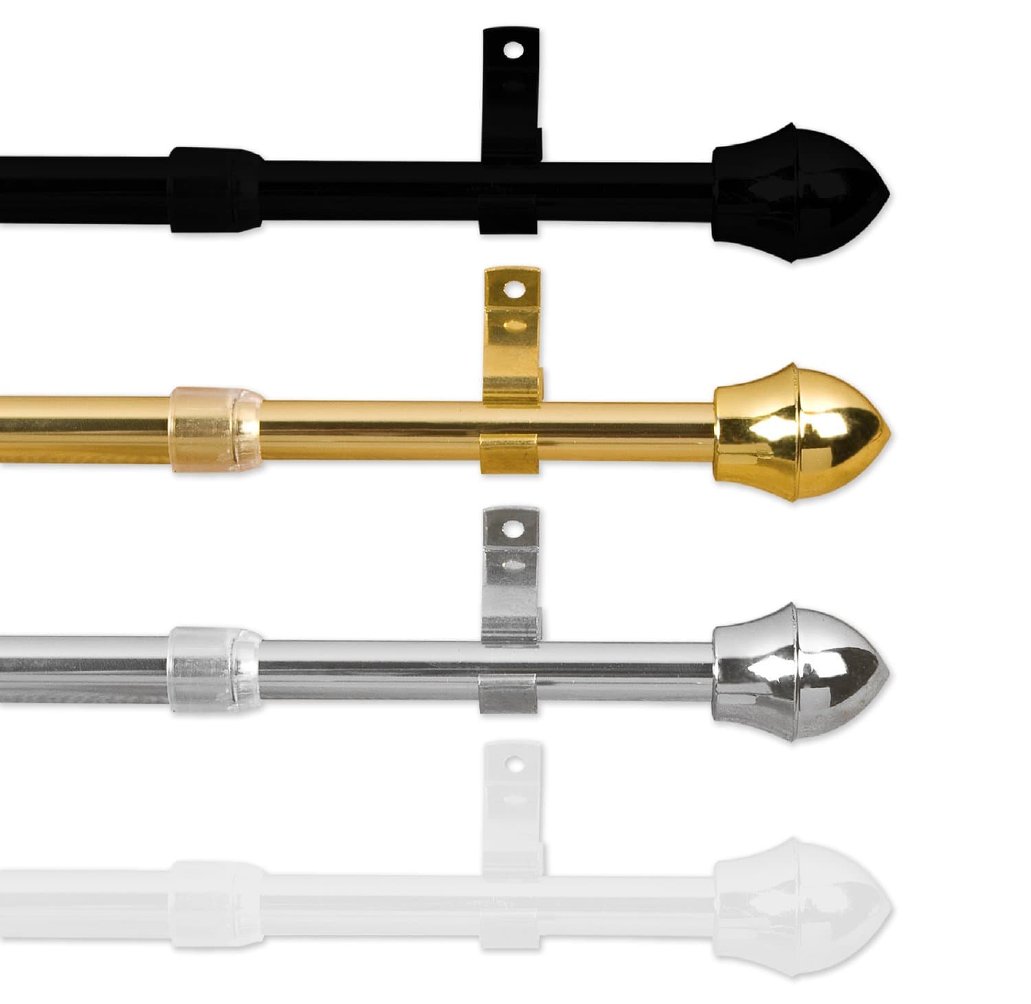 EXTENDIBLE CAFE NET RODS (135cm - 225cm, Black)