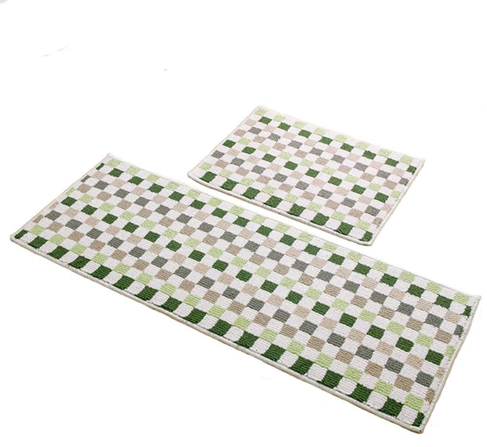 Easychan 2 Piece Carpet Rubber Backing Non-Slip Kitchen Mat Doormat Area Rugs