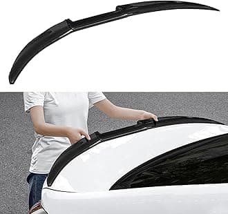 Rear Trunk Spoiler for Ford Figo Aspire II 2015 2016 2017 2018, Car Rear Trunk Spoiler Wing Spoiler Rear Roof Spoiler Decoration Accessories,Bright Black