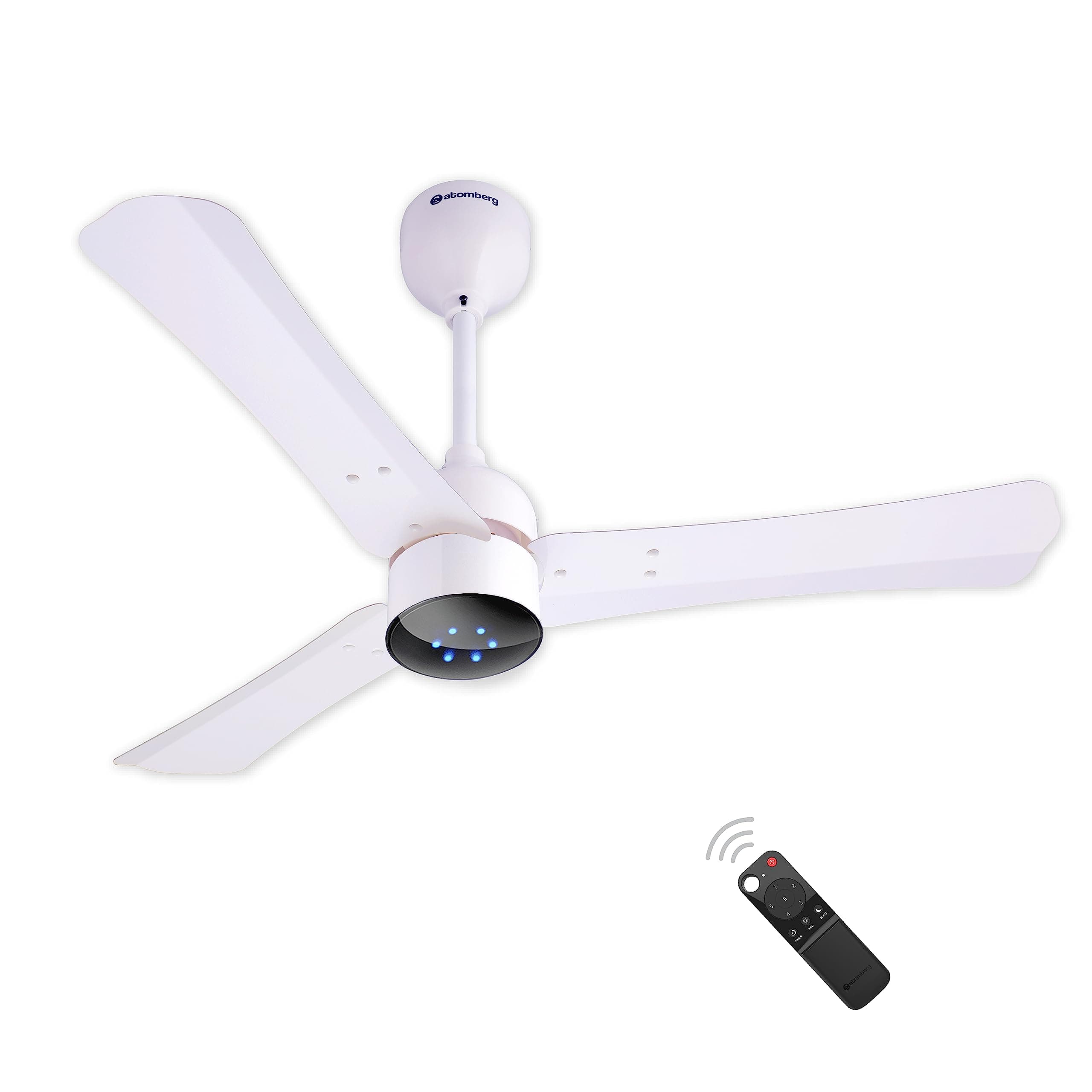 atombergRenesa+ 900mm BLDC Ceiling Fan with Remote Control | BEE 5 star Rated Energy Efficient Ceiling Fan | High Air Delivery with LED Indicators | 2+1 Year Warranty (Pearl White)