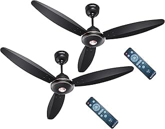 ACTIVA Gracia 1200 MM (28 Watts) BLDC Motor Fan With LED Light |Remote| 3 Blade Energy Saving Ceiling Fan With 5 Year Warranty Pack Of 2 (Smoke Brown)