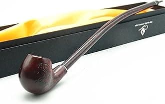 gandalf pipe, churchwarden pipe smoking kit, pipe tobacco for smoking, sherlock holmes pipe smoking pipe tobacco set with Pipe Screens, 9 mm Pipe Filters (Crimson Ember)