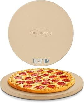 Small Pizza Stone, 26cm Round Cordierite Baking Stone for Oven and BBQ, Ideal for Baking Bread, Cookies, Pizza