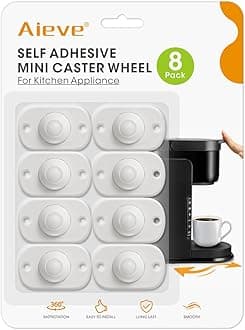 Aieve Wheels for Kitchen Appliances, 8 Pack Self Adhesive Mini Casters, 360 Degree Swivel Rollers for Coffee Machine, Air Fryer, Cooker