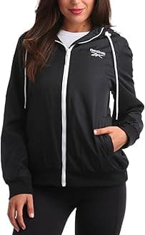 Reebok Women's Jacket – Lightweight Weather Resistant Fleece Lined Windbreaker Coat – Classic Windbreaker for Women (S-XL)