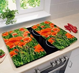 Maximex 2521434500 Hob Covers Universal Set of 2 Poppy Field