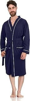 NY Threads Luxurious Men's Knit Robe Cotton Blend Dressing Gown