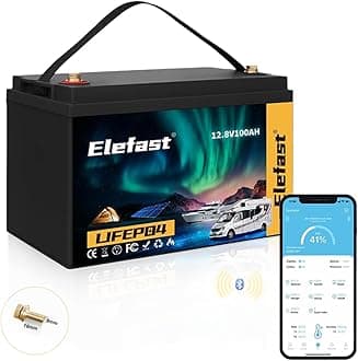 12v 100ah Lifepo4 Battery,12v Lithium Battery Deep Cycle 8000+,BCI Group 31 Battery With Bluetooth and 100A BMS,Max 1280kw Energy,Perfect for RV,Marine/Trolling motor,Camping,Off-Grid System