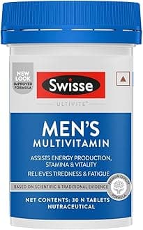 Swisse Men's Multivitamin - Manufactured In Australia, Imported Multivitamin From Australia's No.1 Supplement Brand - Boosts Energy, Stamina & Vitality With Ginseng & 35 Other Vital Herbs, Vitamins & Minerals (30 Tabs)