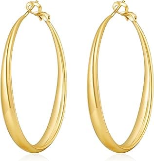 PABBEU S925 SterlingSilver Hoop Earrings Hypoallergenic Silver Hoop Earrings for Women Lightweight Large Sterling Silver Hoops Earring 30/50/70mm