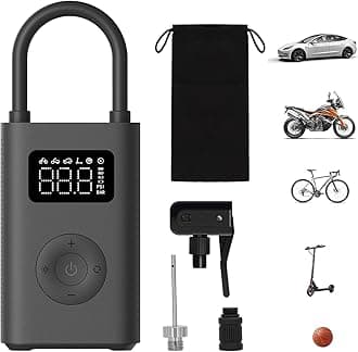 Xiaomi Portable Electric Air Compressor, 150 PSI Tire Inflator for Car, Scooter, Bike Tires and Balls - Cordless with Digital Pressure Detection