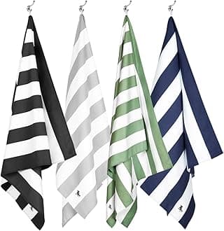 Dock & BayDock & Bay Beach Towel - Quick Dry, Sand Free - Compact, Lightweight - 100% Recycled - Includes Bag - Cabana - Set E (4), Extra Large (200x90cm, 78x35)