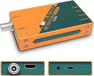UC2018 Video Capture Card SDI&HDMI to USB 3.0(Gen1) 1080P60 Uncompressed (YUY2) Video Capture with Line in for Video Conferencing Telemedicine Online Education on OBS, Zoom, Teams, PC/Mac