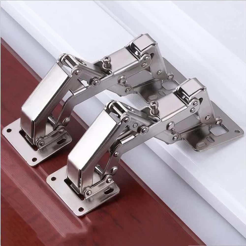 175 Degree Hidden Hinges Frameless Cabinet Hinges Hydraulically Adjustable Mount Soft Close, Full Cover (175 Degree Hinge (4 Pieces)