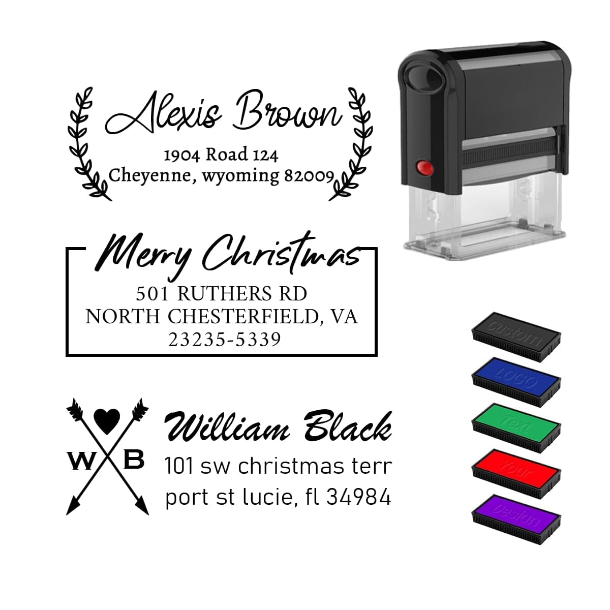 Custom Address Stamps Personalized Return Stamp, Customized Self Refill Inking Business Stamper Rubber, Rectangular