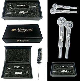 Oil Meth Crystal Pipe 6 Inch Scientifically Designed Combo Value Pack (16mm/9mm/6 Inch/2 Pieces) Packed in a Gift Box Full Kit Set