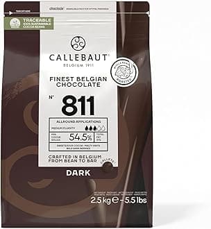811 Finest Belgian Dark Chocolate Couverture Callets 54.5% Cocoa 2.5kg