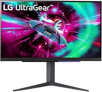 LG UltraGear 4K Gaming Monitor 27GR93U, 27 inch, 4K, 144Hz, 1ms GtG, IPS Display, HDR 10, NVIDIA G-Sync compatible & AMD FreeSync, Smart Energy Saving, Displayport, HDMI