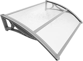 VOUNOT® Front Door Canopy Outdoor Awning, Rain Shelter for Back Door, Porch, Patio, Window, 100 x 80 cm