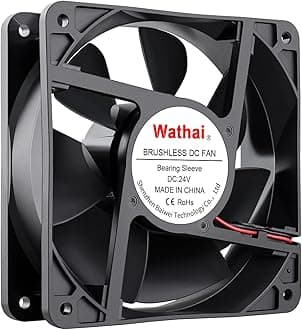 Wathai 120x120x38mm 120mm 24V 2Pin Brushless DC Industrial Cooling Case Fan