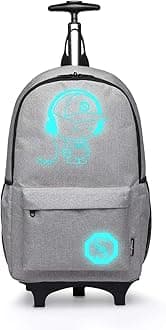 Kono Children Luggage Suitcase Luminous Music Kids Laptop Backpack Cabin Wheeled Travel Business Wheeled Rolling Trolley Hand Case 25L