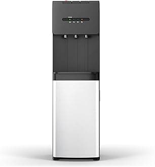 Bottom Loading Water Dispenser for 5 Gallons, 3 Temperatures (Cold/Hot/Warm) with Child Lock, Display Light, Water Dispenser for Apartments, Schools, Companies, Black