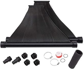 SunQuest Solar Swimming Pool Heaters (2' x 12', 2 Count + Couplers) - Two Solar Hot Water Heater Panels - with Max-Flow Design - Swimming Pool Accessories for Inground Pools or Above Ground Pools