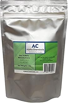 Alpha Chemicals Zinc Sulfate Monohydrate - 35.5% Zn - 99% Pure - 1 Pound