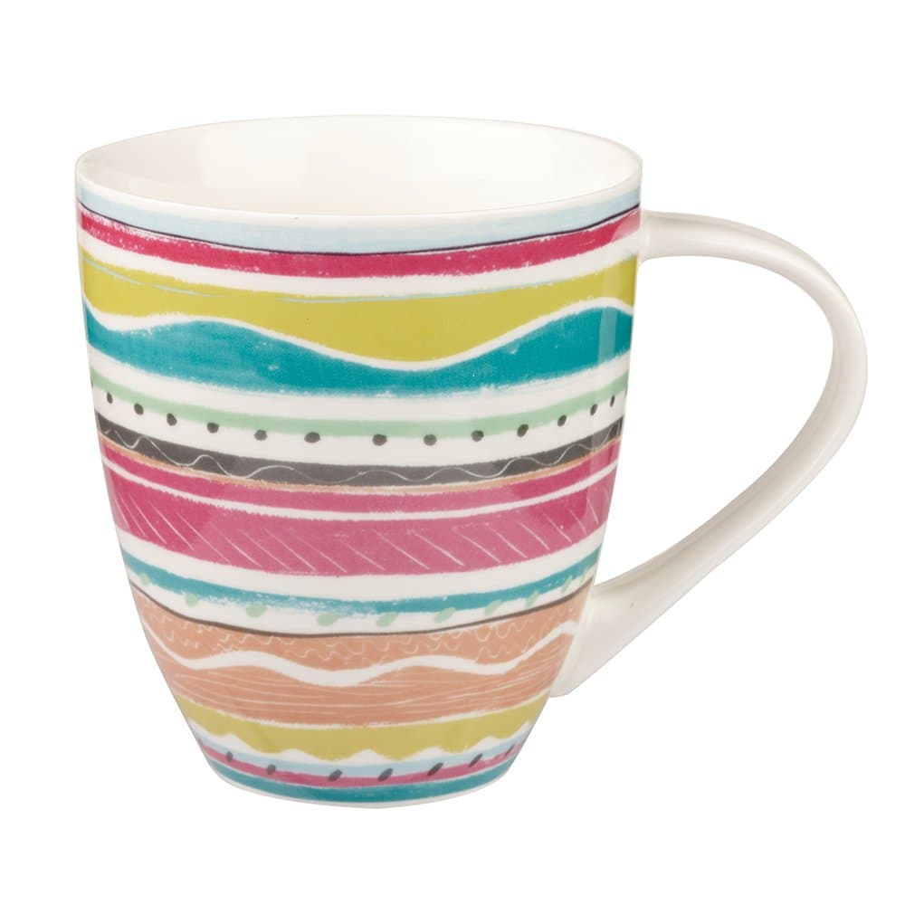 Crush Mug Riviera Stripe, Ceramic, Multi-Colour, 29.7 x 22.6 x 13 cm