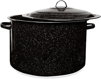 Millvado Granite 21 Qt Stockpot, Nonstick Soup Pot With Lid, Speckled Enamel Ware Cookware, Large Stock Pot For Boiling and Cooking, Big Granite Cooking Pot for Stovetop, Campfire, Outdoor Stove