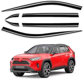 Low-Profile 6pcs Window Rain Guards Fit for Toyota RAV4 2019-2025, Tape-On Extra Durable Window Visors for RAV 4,Window Deflectors Vent Visors Vent Shades Car Accessories-6pcs