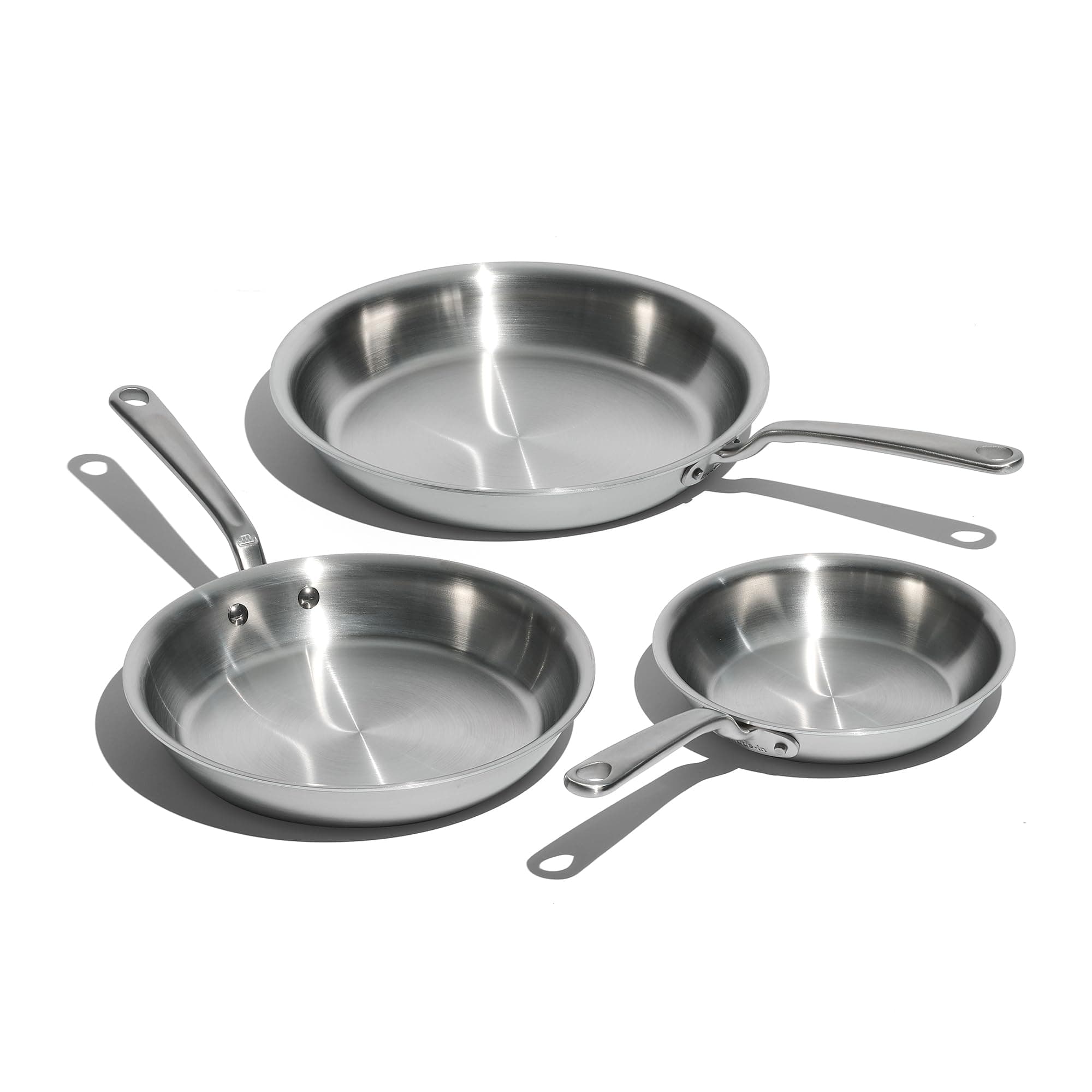 Made In Cookware | 3-Piece (Includes 8",10",12") Stainless Frying Pan Set | 5 Ply Stainless Clad | Professional Cookware | Crafted in Italy | Induction Compatible