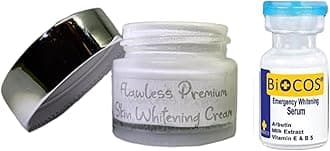 Night Skin Whitening Cream 15g & Biocos Emergency Whitening Serum 10ml COMBO Fast Result In 7 DAYS | Clear pimples marks | Dark circles | Pigmentation | Fine lines | Improve facial Texture