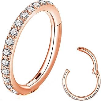 Clear CZ Nose Rings & Earrings - 316L Surgical Steel - Cartilage, Conch, Daith, Helix, Rook, Tragus, Lobe & Snug Body Piercing Jewelry - 20G, 18G