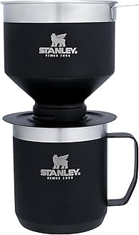 STANLEY Perfect Brew Pour Over Set | 12 oz Camp Mug with Lid Included | Drip Coffee Maker with Reusable Filter | Insulated Stainless Steel | BPA-Free | Matte Black