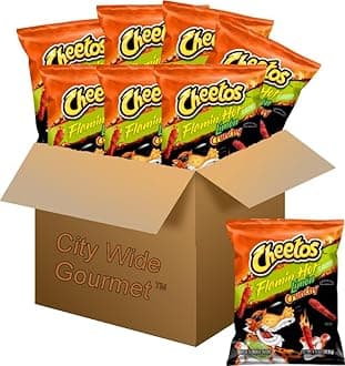 Cheetos Flamin' Hot Limon Crunchy Snacks, 2 oz Bags, Pack of 8