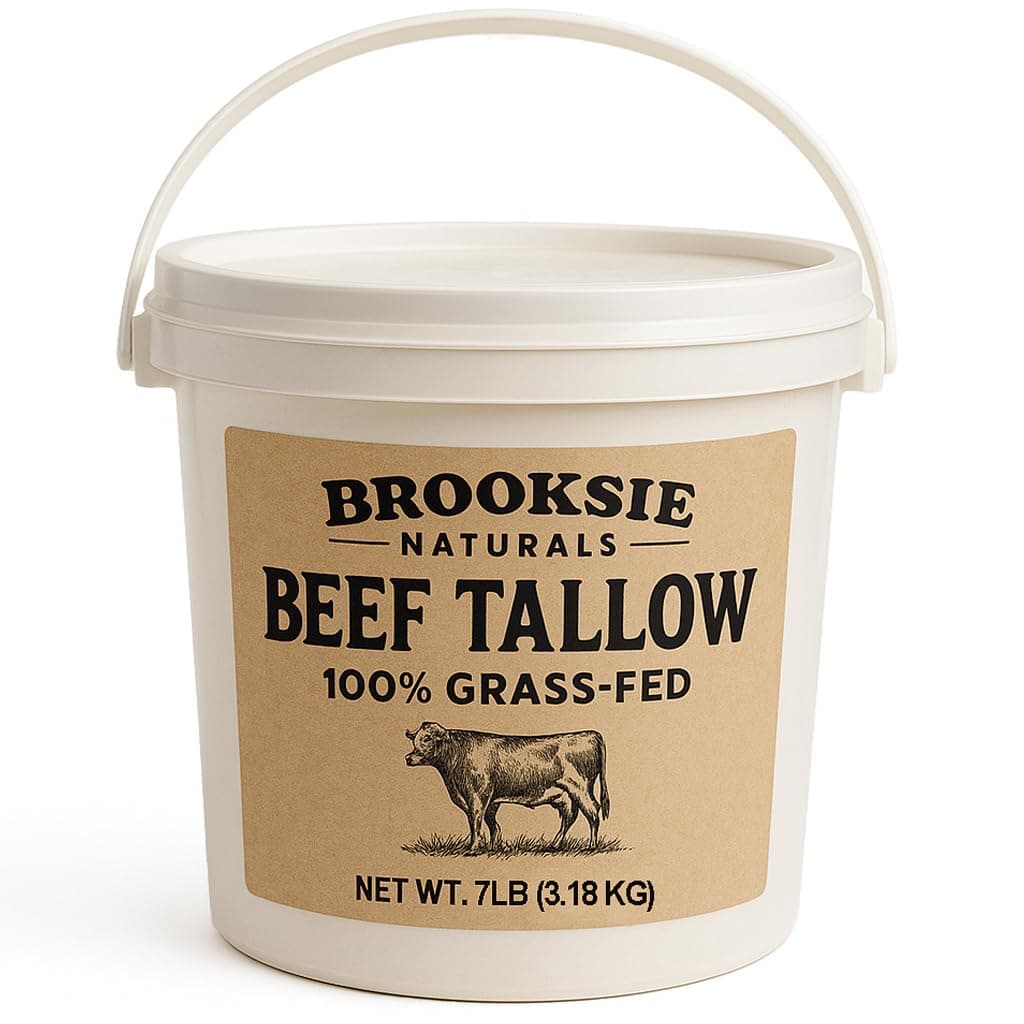 100% Grass Fed Beef Tallow 7 Lb. Bulk - Organic No Additives - Rendered - Chemical-Free Filtered