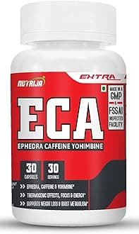 - NutriJa ECA - Ephedra, Caffeine & Yohimbine Stack - Servings - 30 Capsules
