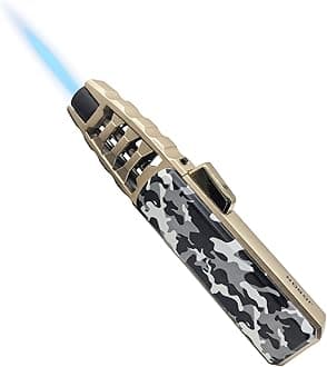 JOBON Torch Lighter Strong Adjustable Lockable Firepower Butane Refillable Lighter with Gift Box for Baking Kitchen BBQ Camping - No Gas Included